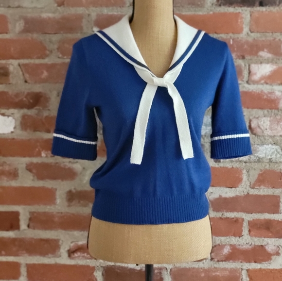 James Kenrob Sweaters - James Kenrob by Dalton vintage acrylic Sailor Sweater size 10
